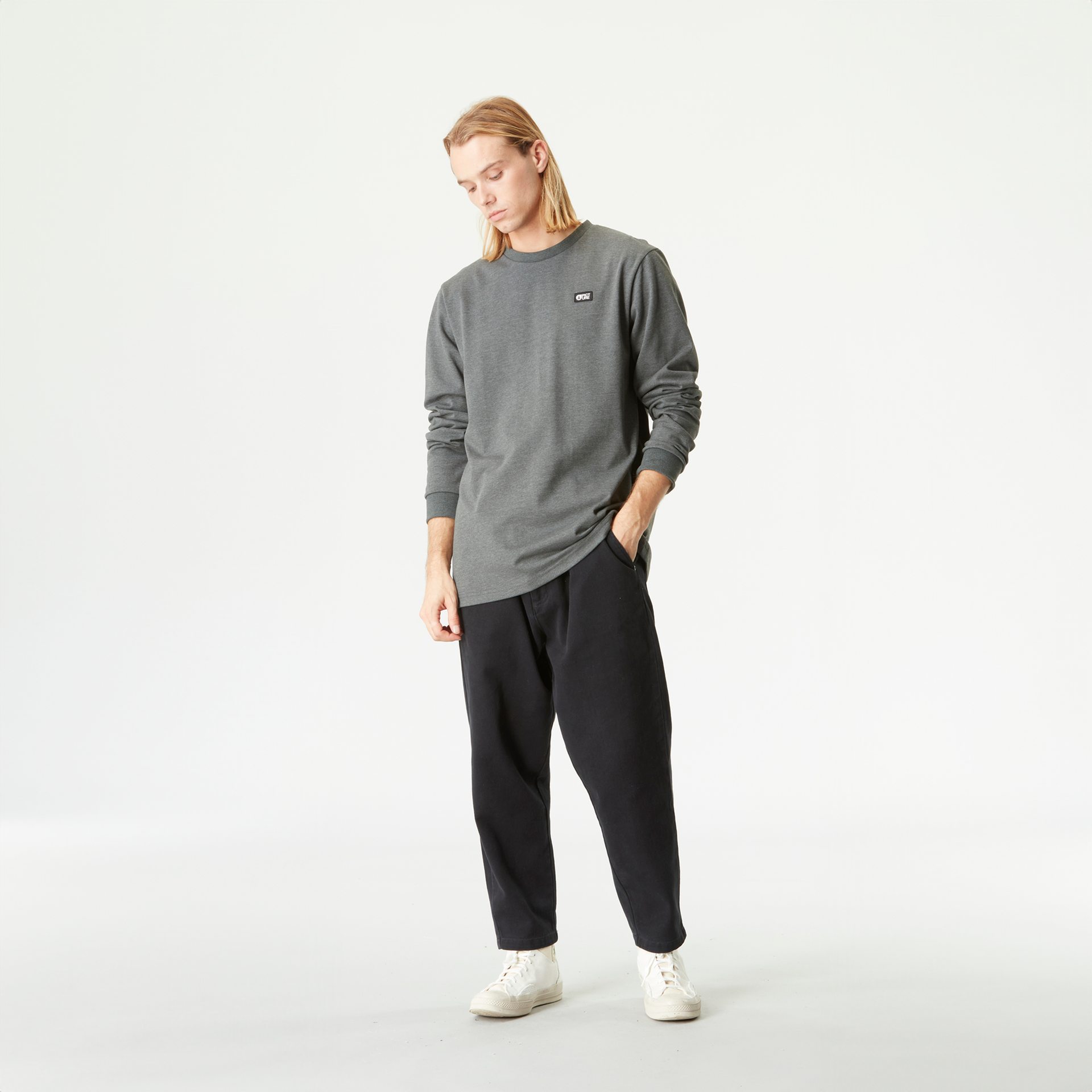 T-shirts SICAN LS TEE Dark Grey Melange