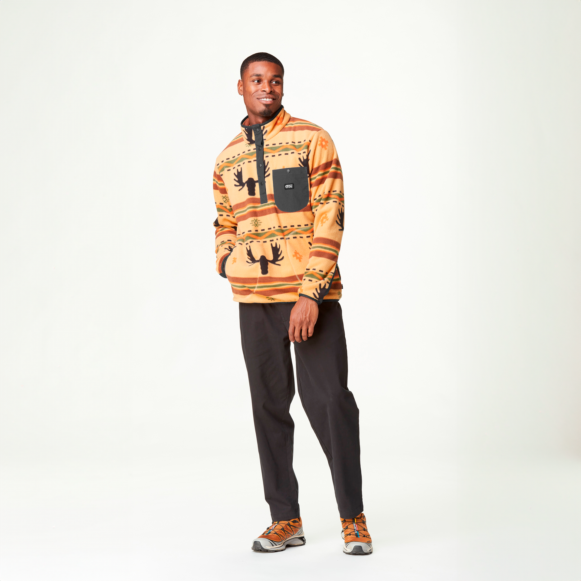 ORAVIK 1/4 FLEECE Elk Print