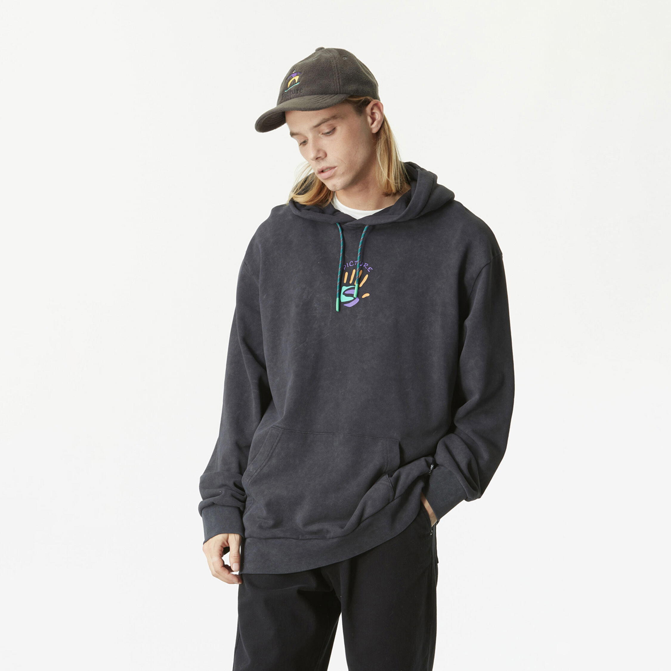 SUB 1 HOODIE Black Washed