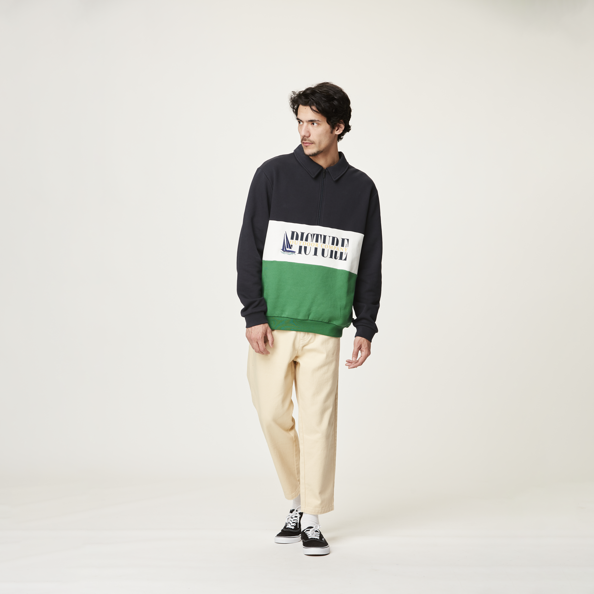 CARAWA ZIP SWEATER Verdant Green