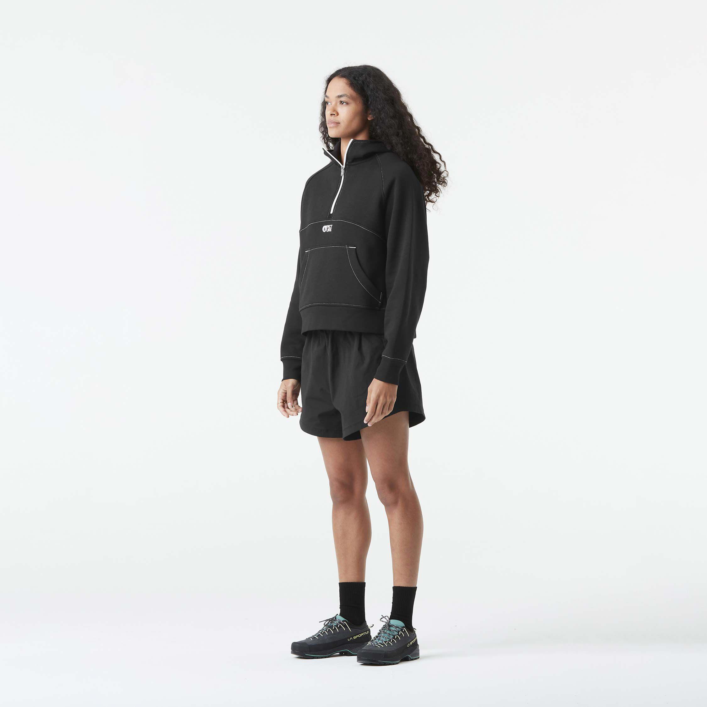 QUENDA 1/2 ZIP HOODIE Black