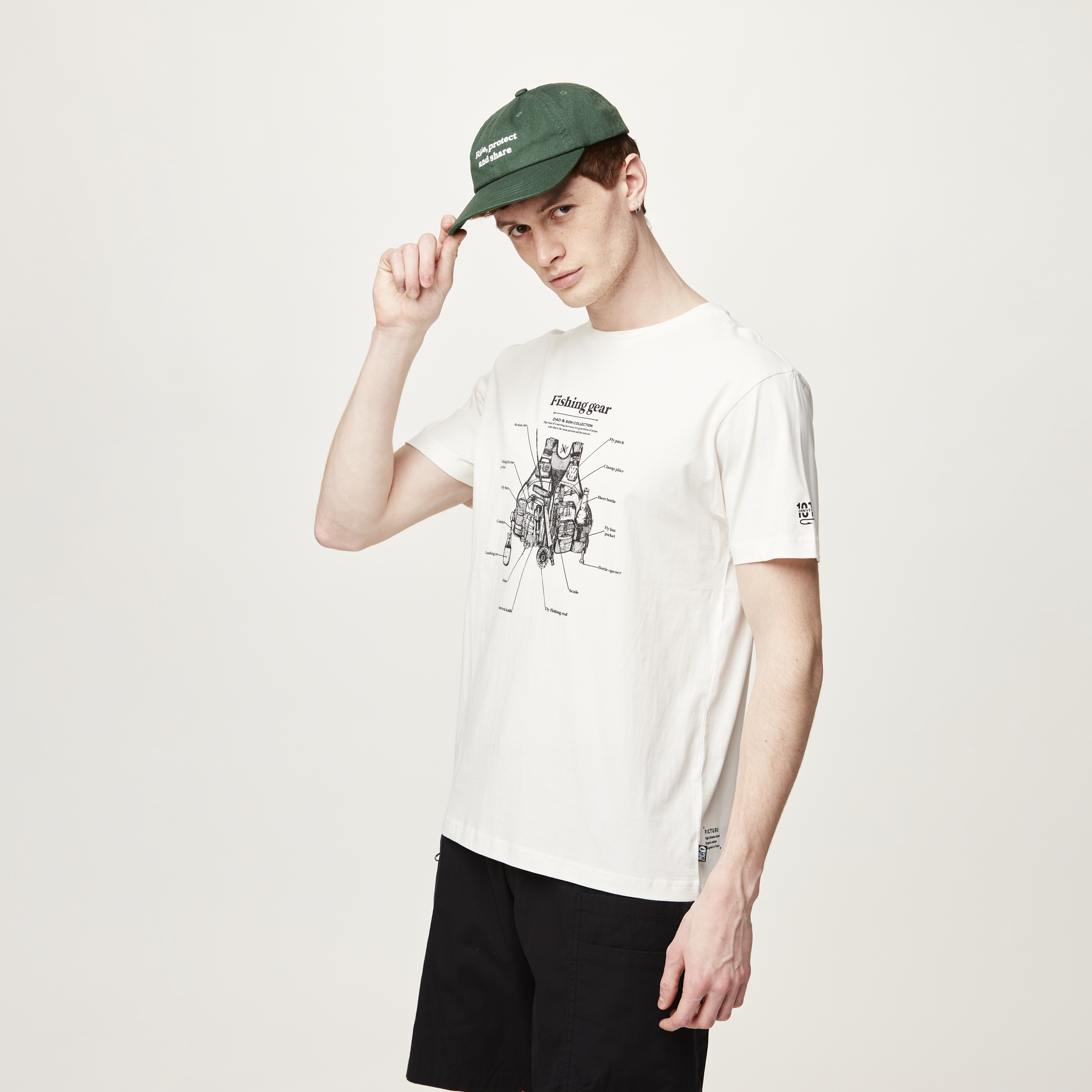 Men D&S GEAR TEE Natural White