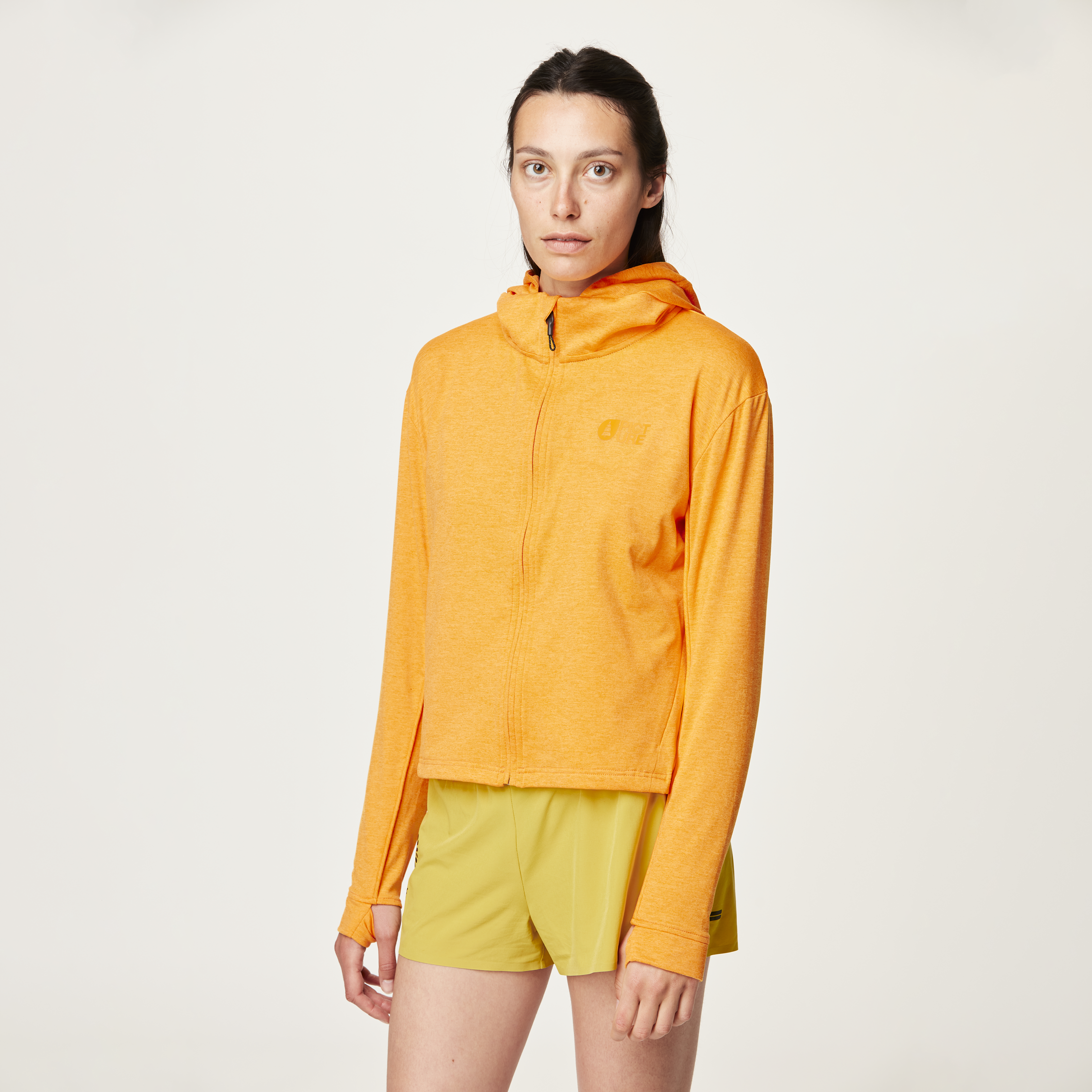 Midlayers CELEST ZIP TECH HOODIE Bright Marigold