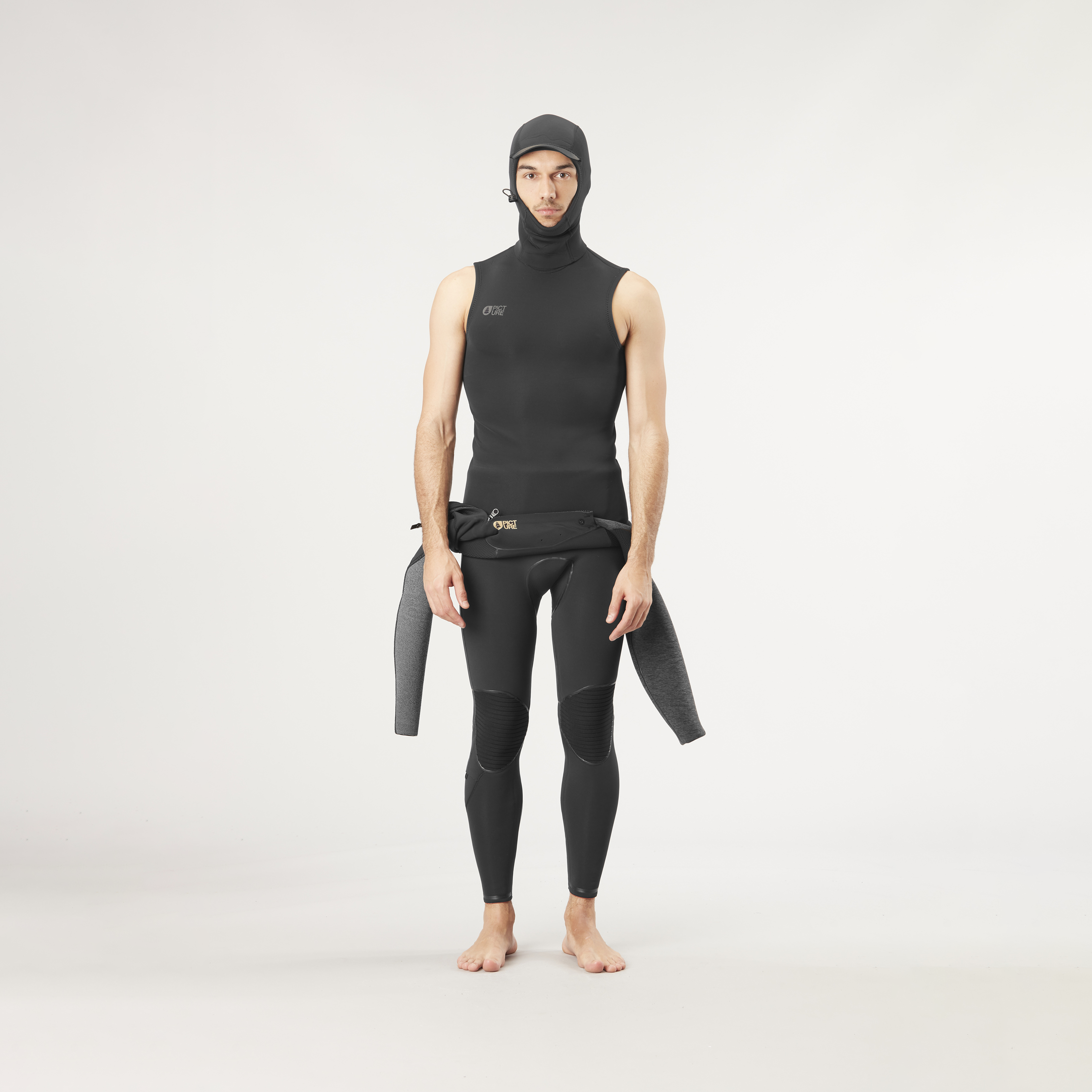 Men HOOD VEST 1.5MM Black
