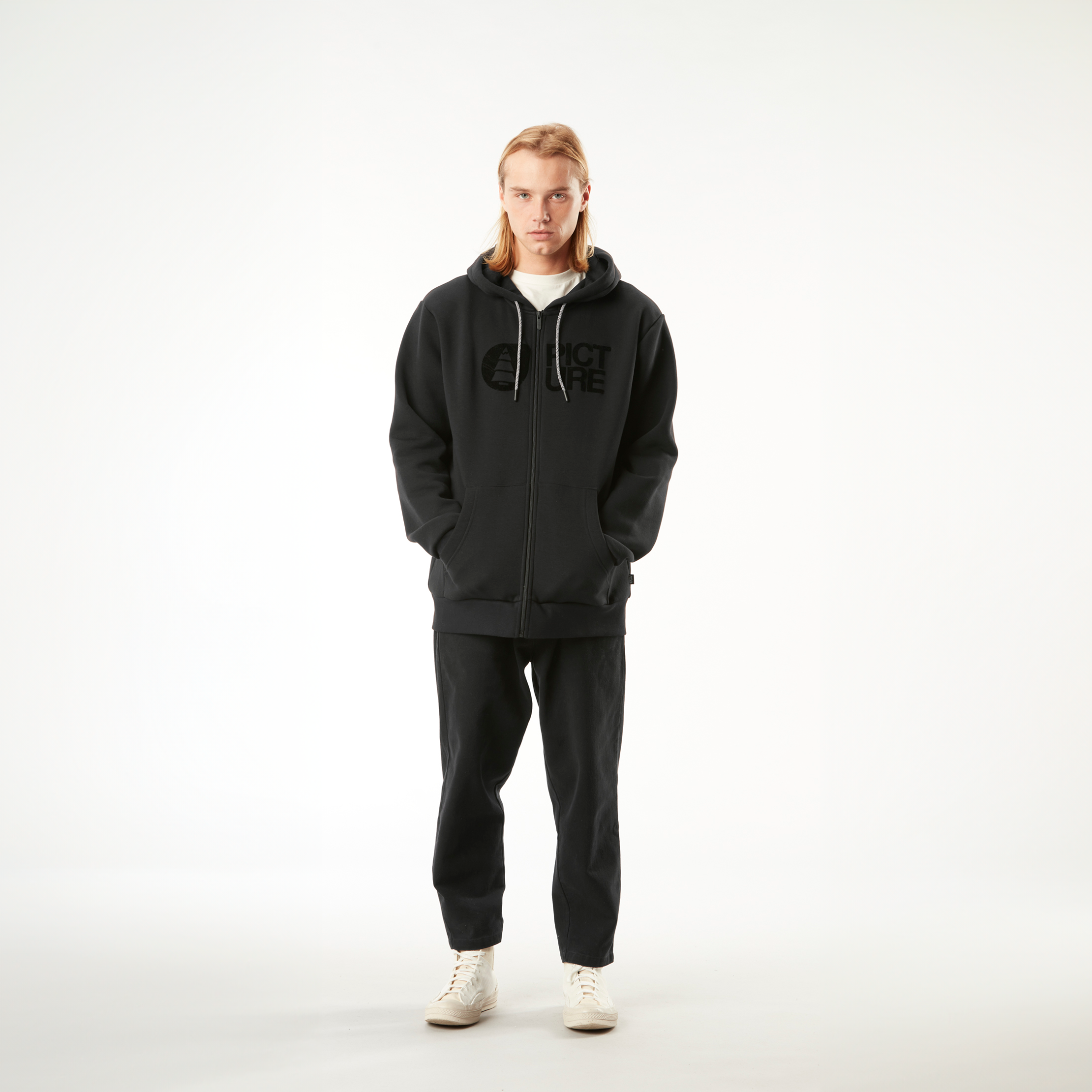 Sweats & hoodies BASEMENT FLOCK ZIP HOODIE Black