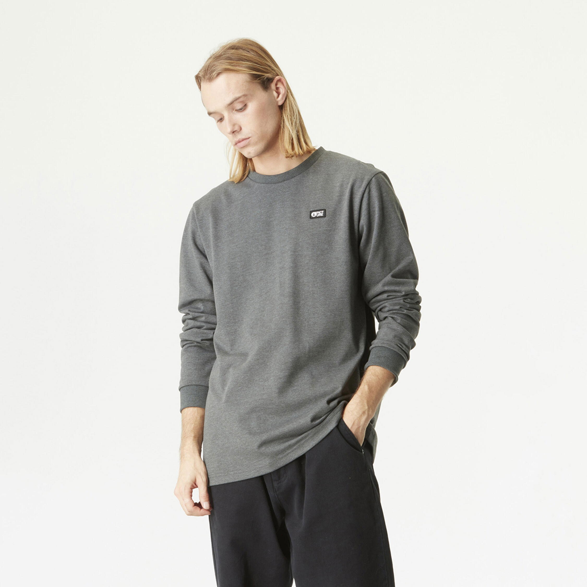 SICAN LS TEE Dark Grey Melange