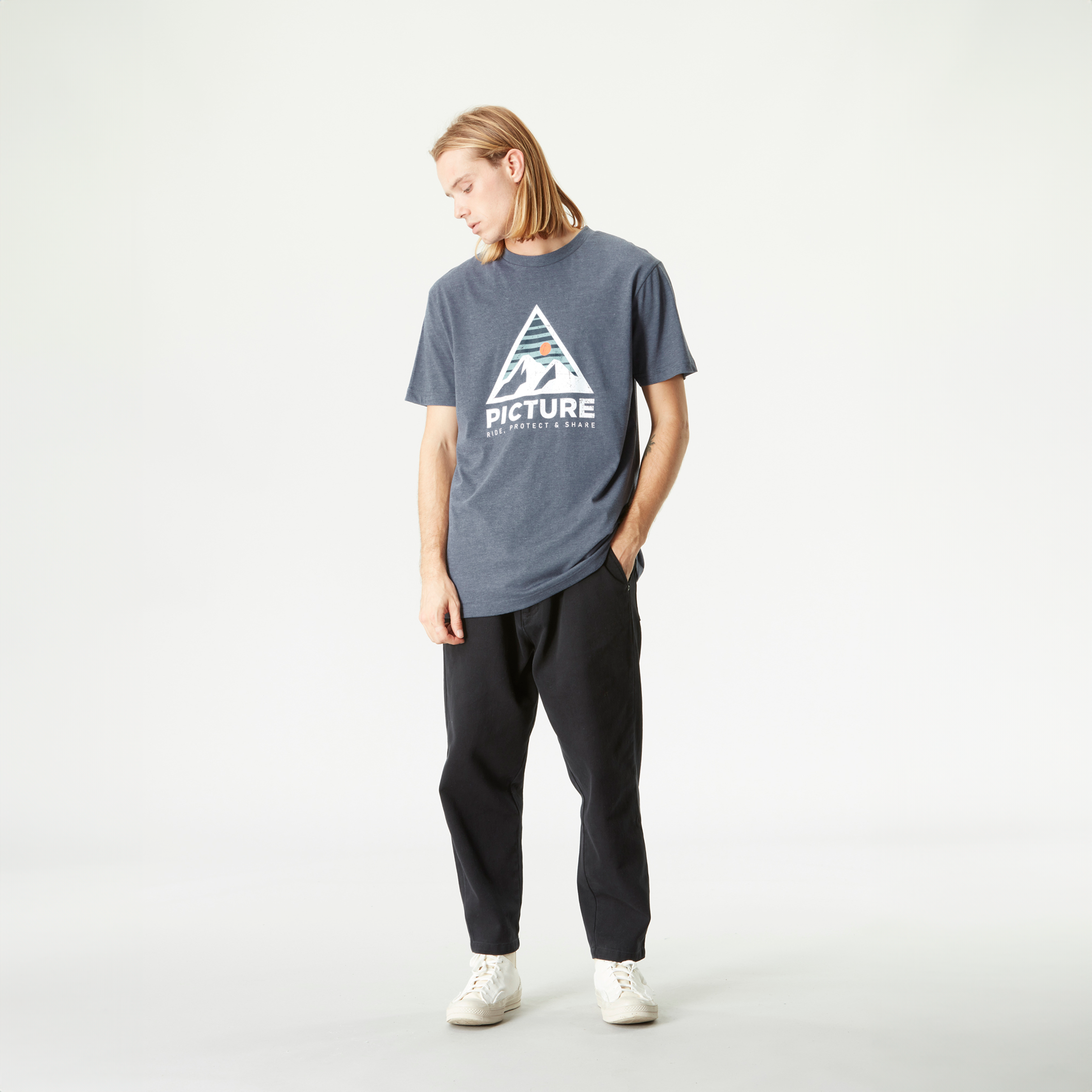 Men AUTHENTIC TEE Dark Blue Melange