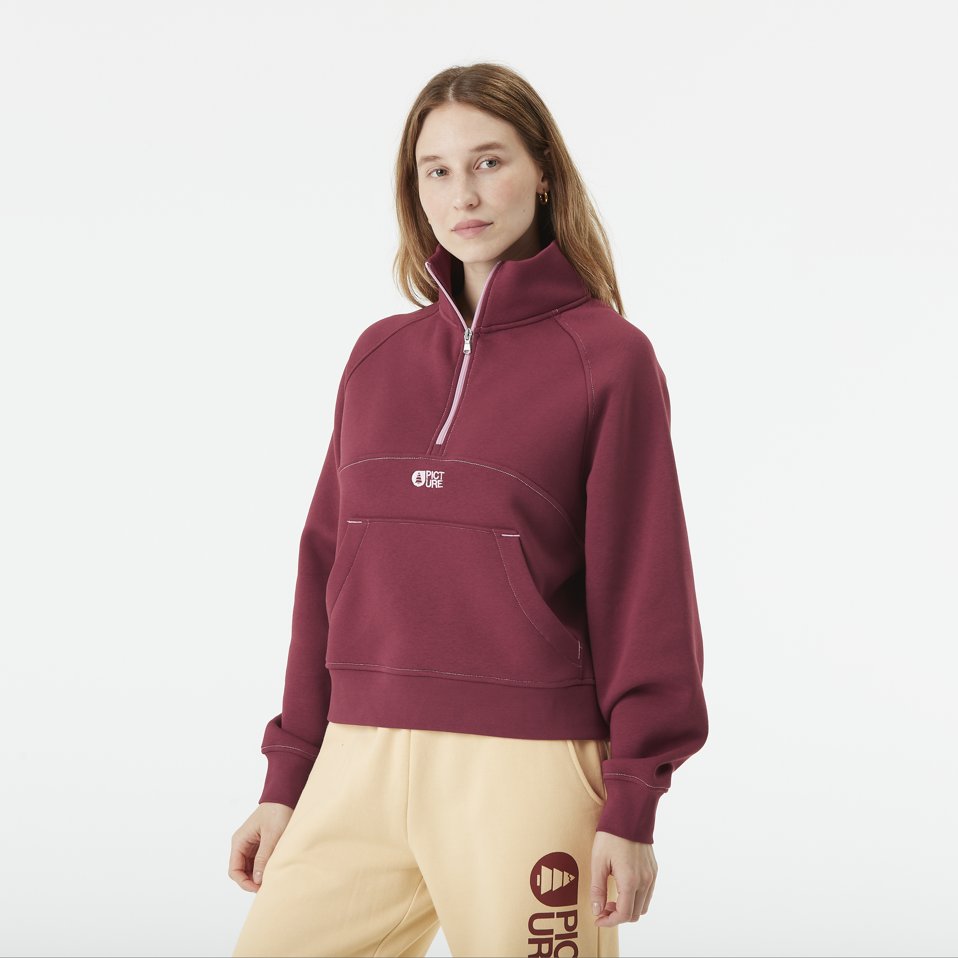 Sweats & Hoodies QUENDA 1/2 ZIP SWEATER Cordovan