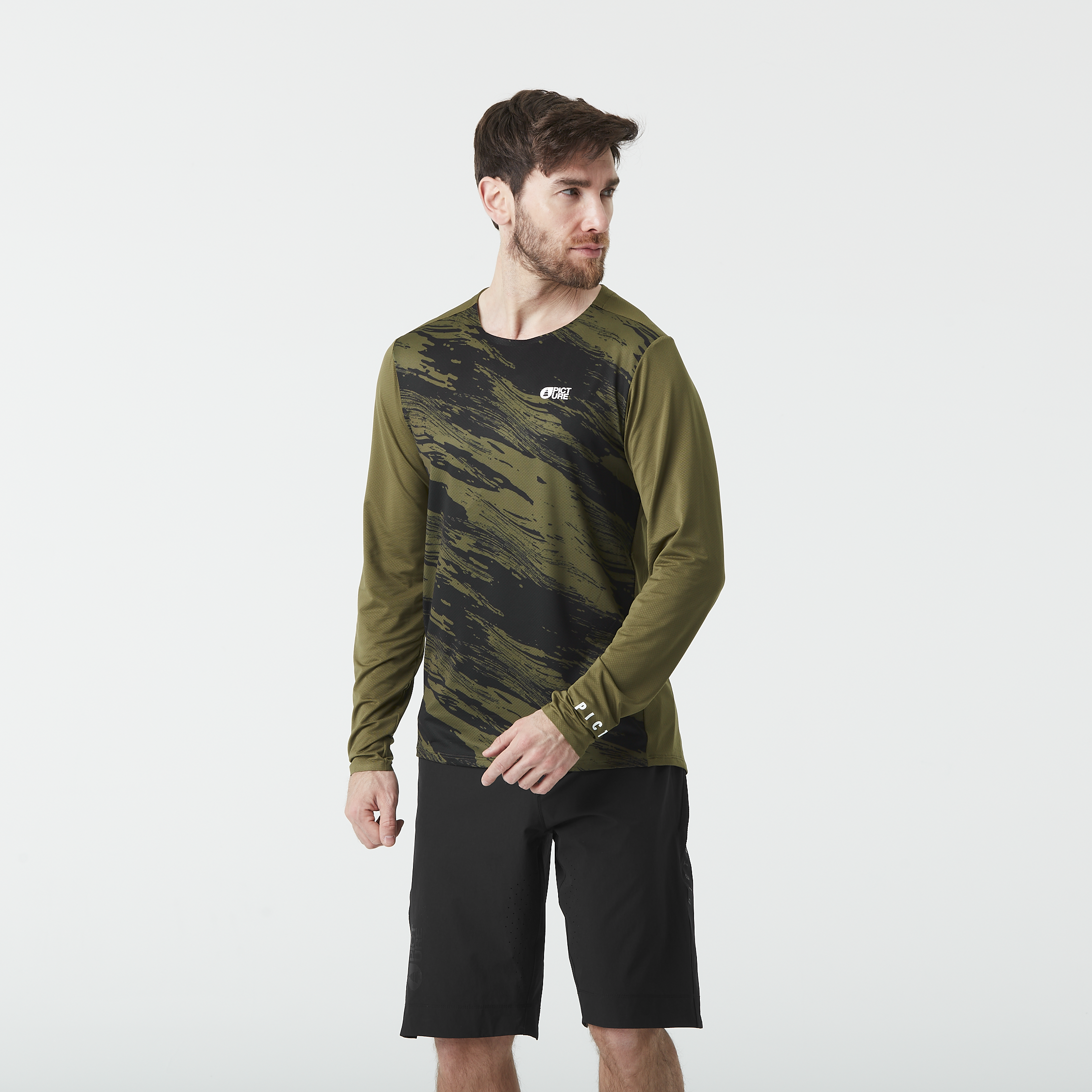 New collection men OSBORN PRINTED LS TEE Magma Tobacco Print
